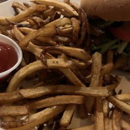 Impossible burger and fresh cut fries