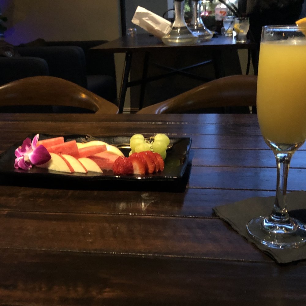 Free mimosa for the ladies and a free platter of fruit with every hookah!
