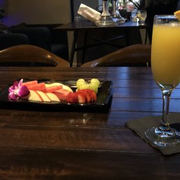 Free mimosa for the ladies and a free platter of fruit with every hookah!