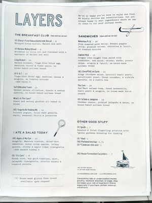 Menu photo 5 Layers Green Lake Seattle, WA