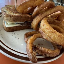 Patty melt ($12) with onion rings ($8) Patty melt ($12) with onion rings ($8)