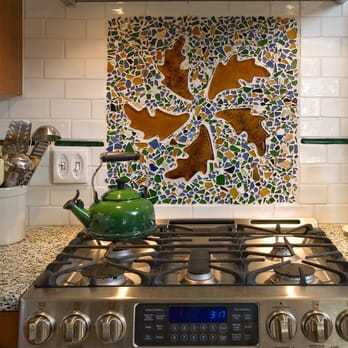 Synthesis Interiors & Color - custom glass mosaic- old beer and wine bottles! - Interior Design Near Me - Berkeley, California Synthesis Interiors & Color - custom glass mosaic- old beer and wine bottles! - Interior Design Near Me - Berkeley, California