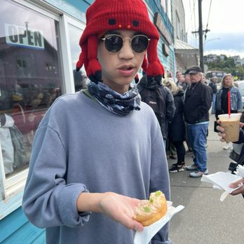 Jellyfish Donuts - Enjoying the salmon savory donut - Donuts Near Me - Ketchikan, Alaska Jellyfish Donuts - Enjoying the salmon savory donut - Donuts Near Me - Ketchikan, Alaska
