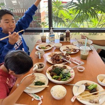 Tasty Spot Cafe - Our children pigging out on good food! - Chinese Near Me - Gardena, California