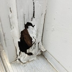 JW Hunter Company - Outdoor damage from termite and weather still unrepaired.