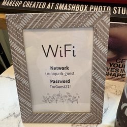 tru on park - WiFi password