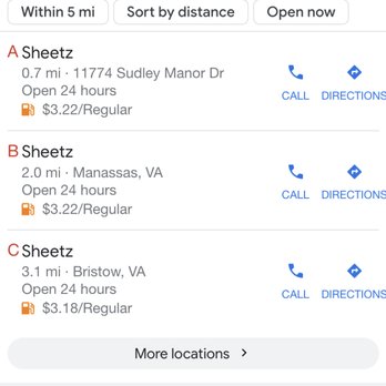Sheetz - As you can see Sudley is less than 1 mile from my home - Gas Stations Near Me - Manassas, Virginia