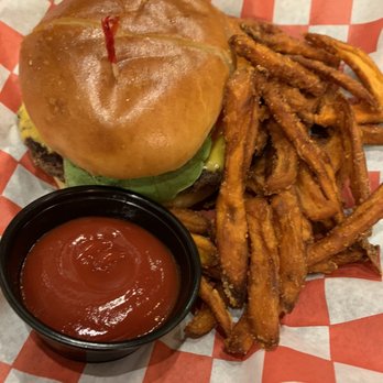 Iron Horse Grill - Burger with sweet potato fries - American Near Me - Pine Mountain, Georgia Iron Horse Grill - Burger with sweet potato fries - American Near Me - Pine Mountain, Georgia