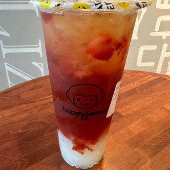Happy Lemon - F3. Strawberry Jasmine Tea with Lychee Jelly (L) - Juice Bars & Smoothies Near Me - Bellevue, Washington Happy Lemon - F3. Strawberry Jasmine Tea with Lychee Jelly (L) - Juice Bars & Smoothies Near Me - Bellevue, Washington