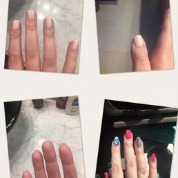 Bottom right were my real nails before I went to this awful place. They filed them so low I ended up with the nubs pictured above. Bottom right were my real nails before I went to this awful place. They filed them so low I ended up with the nubs pictured above.