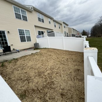 Zippy Landscaping - Re-sloped backyard finished with top soil , seed and straw fertilizer. - Landscaping Near Me