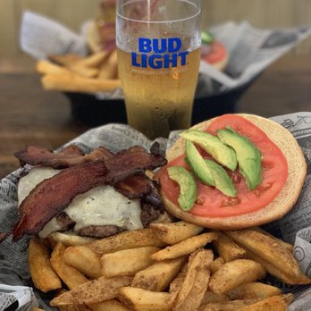 One Twenty Three Burger House - Cali, 1/2 burger no onions + bud light - Burgers Near Me - Saint Augustine, Florida