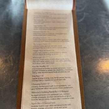 Epiphany - Menu - Cocktail Bars Near Me - Louisville, Kentucky