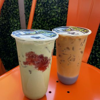 8Teas Bubble - Strawberry Matcha and Velvet (Taro and Thai) - Coffee & Tea Near Me - Rancho Cordova, California