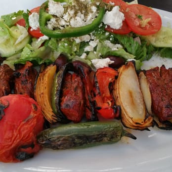 Shiraz - Beef Sish Kebob with Greek salad - Middle Eastern Near Me - Glendale, California