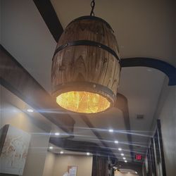 Oasis Bar and Grill - Charming barrel lighting over the tables