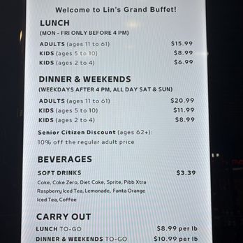 Lin's Grand Buffet - Prices -- they have to-go options! - Sushi Bars Near Me - Murrieta, California