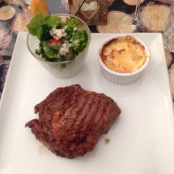 Tout Simplement - Entrecote, salade, gratin dauphinois. Magnifique !! - French Near Me - Dinant, WNA Tout Simplement - Entrecote, salade, gratin dauphinois. Magnifique !! - French Near Me - Dinant, WNA