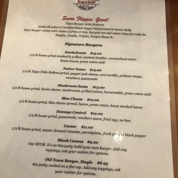 Tejas Burger Joint - Menu - Burgers Near Me - Tomball, Texas Tejas Burger Joint - Menu - Burgers Near Me - Tomball, Texas