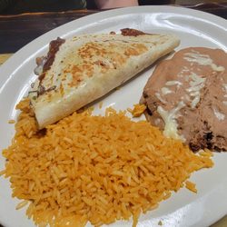 Diego's Mexican Grill - Chicken quesadilla with rice and beans. Quite tasty.