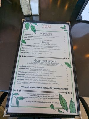 Menu photo 6 Zest Bar and Grill Bartow, FL Menu photo 6 Zest Bar and Grill Bartow, FL