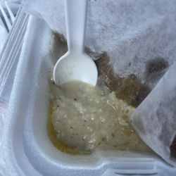 Fish N Grits - We all know Grits are cheap, why not give me enough where my spoon can go in deep enough for a scoop.