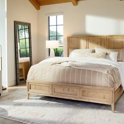 Bassett Furniture - Courtland Bedroom with Myles chair and Kelly Ottoman