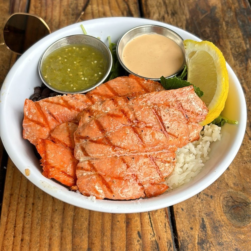 Fish 101 - Grilled Salmon Bowl w/ Extra Salmon - Seafood Near Me - Encinitas, California