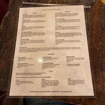 Vince's Pizzeria and Taproom - Good looking pizza menu. - Pizza Near Me - Newtown, Pennsylvania