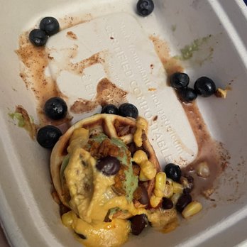 Bare Blends - Blueberries & taco juice. Also the taco waffle had zero flavor...very strange. - Juice Bars & Smoothies Near Me - Denver, Colorado