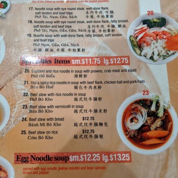 Pho & Japolo - One portion of their menu - Vietnamese Near Me - Burnaby, British Columbia