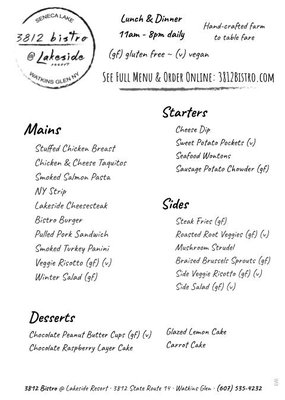 Menu photo 7 3812 Bistro Watkins Glen, NY Menu photo 7 3812 Bistro Watkins Glen, NY