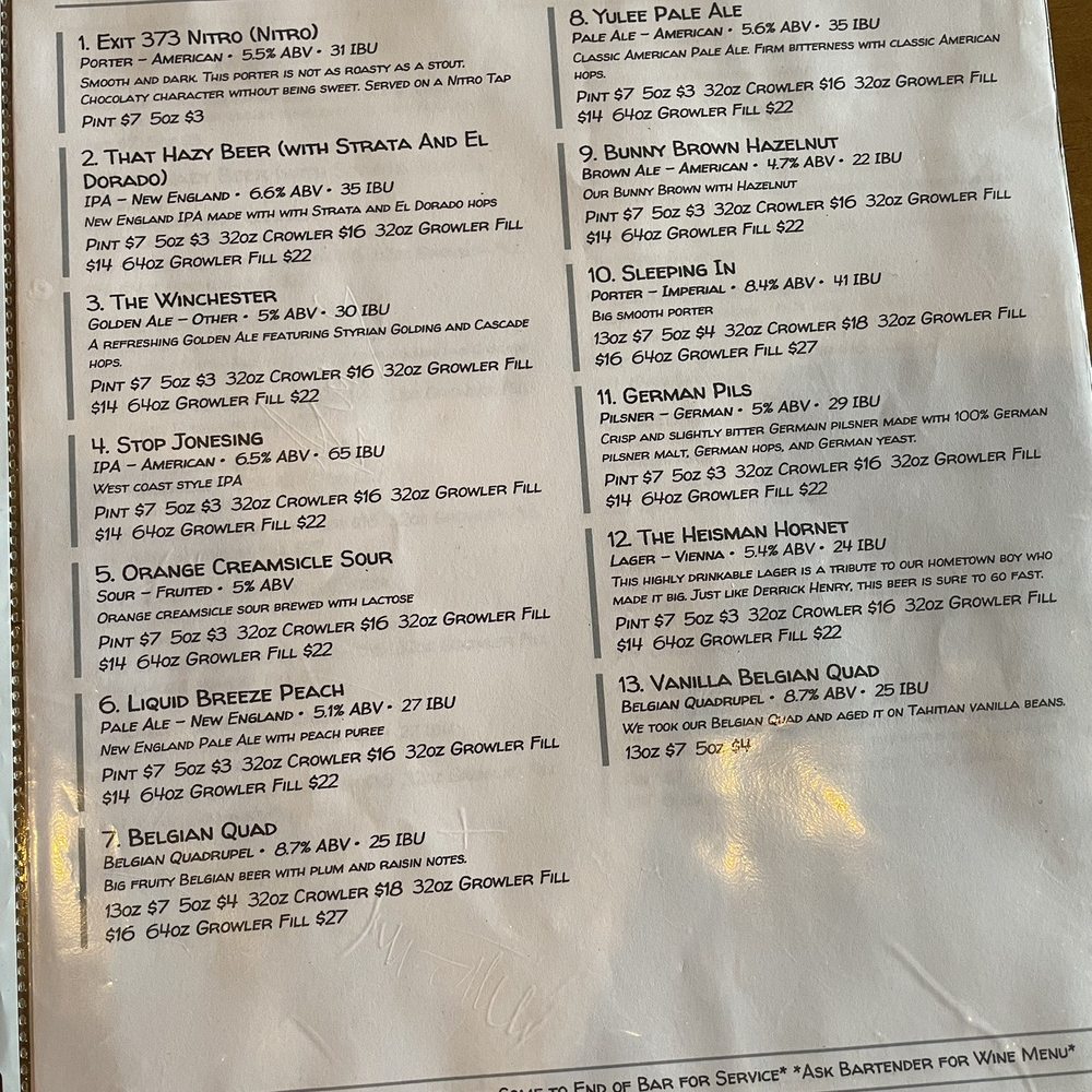 tap list tap list