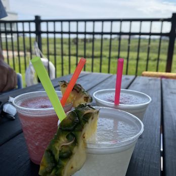 Castaways Poolside Experience - Piña colada and strawberry daiquiri (and one with a mix) - Breakfast & Brunch Near Me - Galveston, Texas Castaways Poolside Experience - Piña colada and strawberry daiquiri (and one with a mix) - Breakfast & Brunch Near Me - Galveston, Texas