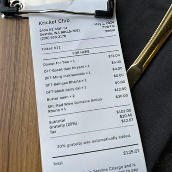 Kricket Club - Indian Near Me - Seattle, Washington