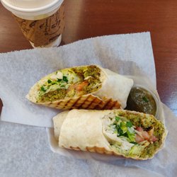 Fika Cafe - Delicious falafel wrap with citrus ginger honey tea