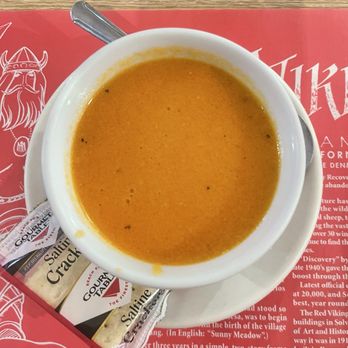 Red Viking Restaurant - Soup of the day, roasted red pepper - Breakfast & Brunch Near Me - Solvang, California Red Viking Restaurant - Soup of the day, roasted red pepper - Breakfast & Brunch Near Me - Solvang, California