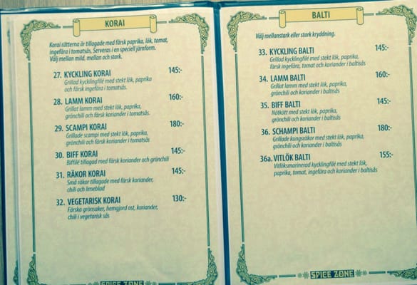Menu photo 4 Spice Zone Täby, AB