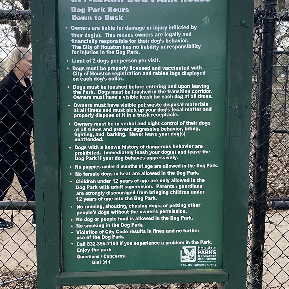 Dog park rules Dog park rules