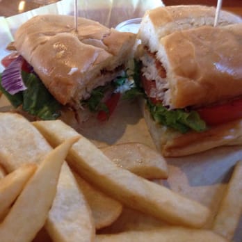 Fish Shack - Grilled grouper Poboy and fries - Seafood Near Me - Richardson, Texas