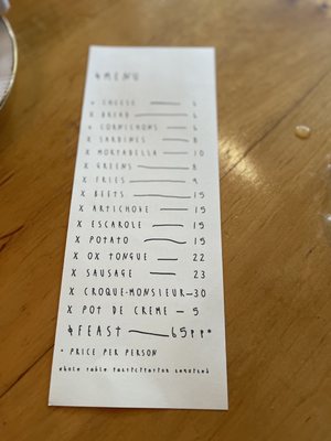 Menu photo 5 Stage Victoria, BC
