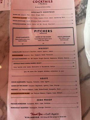 Menu photo 3 Blackbook Palm Springs, CA