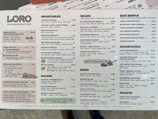 Menu photo 5 Loro Asian Smokehouse & Bar Austin, TX