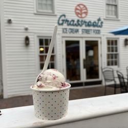 Grassroots Kitchen & Creamery - Boysenberry jasmine single scoop
