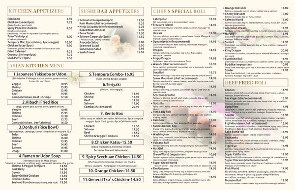 Menu photo 1 Sora Sushi Kelso, WA