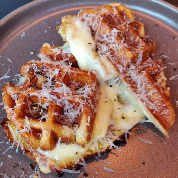 Sharpfle Waffle - Cacio e Pepe (melted cheese and black pepper) croffle - Coffee & Tea Near Me - Ottawa, Ontario