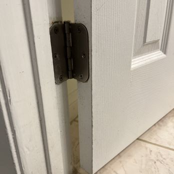 Professional Handyman - After pic 1 - Primary Bathroom Door Hinge - Handyman Near Me