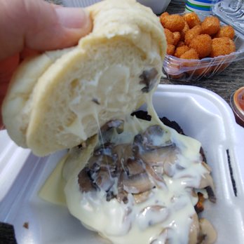 Hickory Park Restaurant Co. - blackbean burger with mushroom and swiss. - American Near Me - Ames, Iowa Hickory Park Restaurant Co. - blackbean burger with mushroom and swiss. - American Near Me - Ames, Iowa