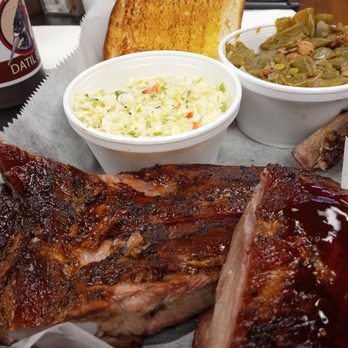 Woodpeckers Backyard BBQ - Center cut pork ribs plate with coleslaw and green beans - Barbeque Near Me - Saint Augustine, Florida