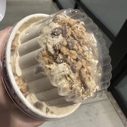 Butter pecan/coffee with some heath bar crumbies Butter pecan/coffee with some heath bar crumbies